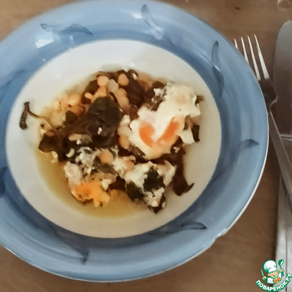 Яйца в мисо соусе с нутом