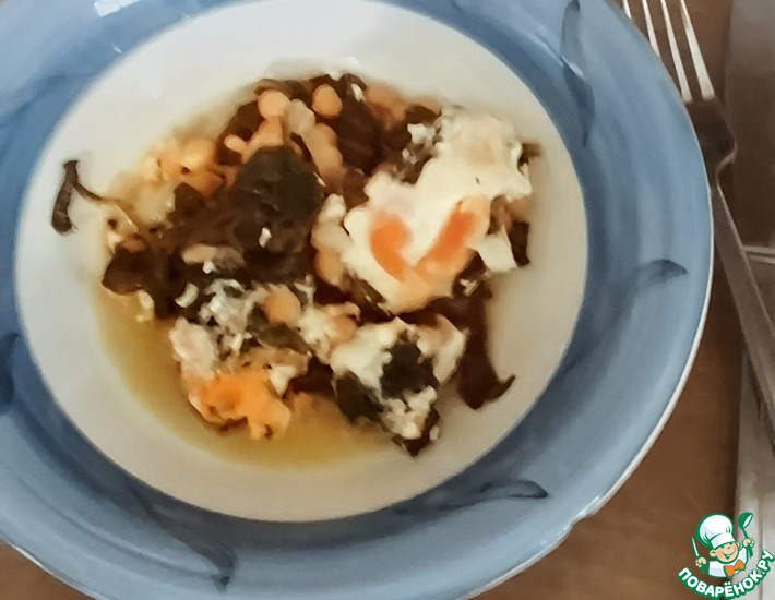 Яйца в мисо соусе с нутом