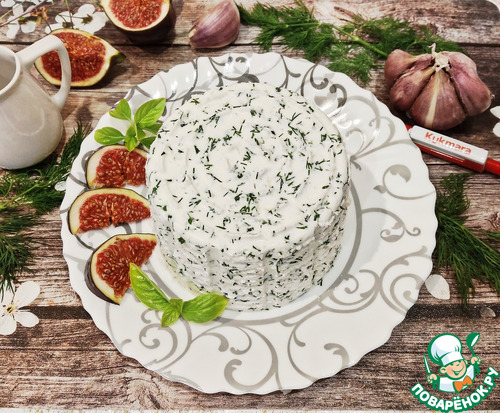 Йогуртовый сыр с чесноком и укропом
