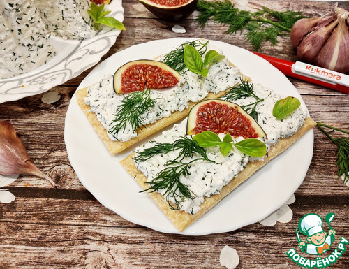 Йогуртовый сыр с чесноком и укропом
