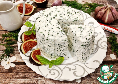 Йогуртовый сыр с чесноком и укропом