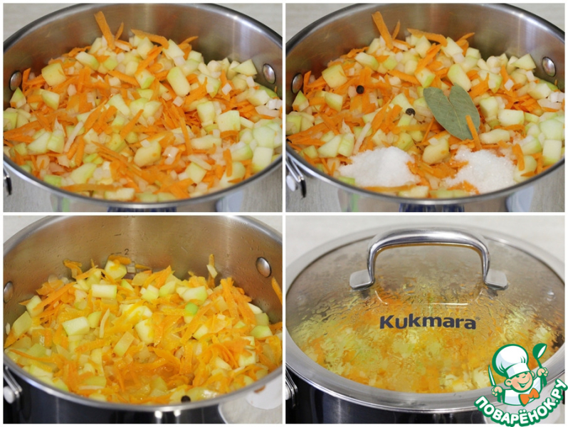 Кабачки с луком и морковью