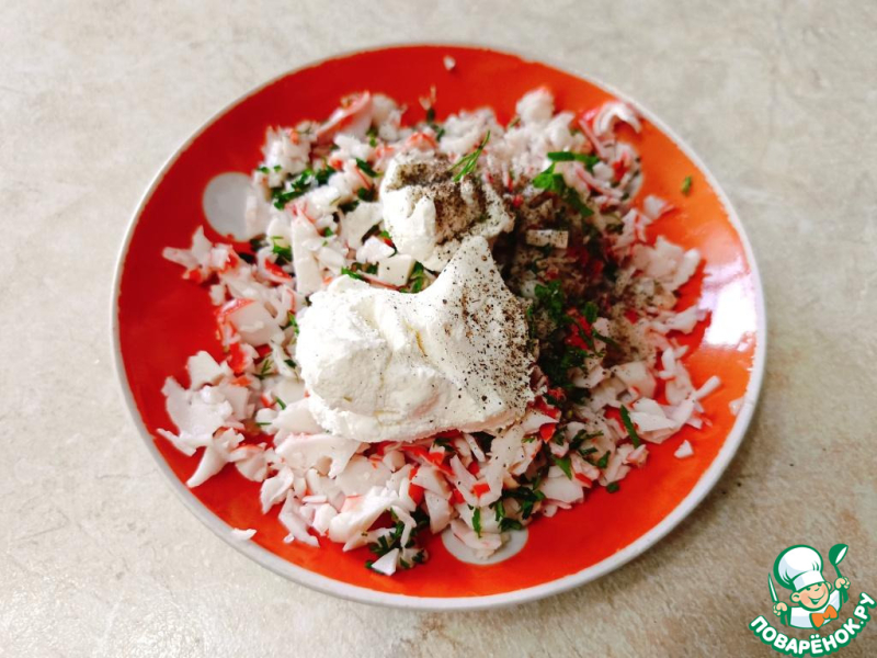 Кабачковые рулетики с крабовым мясом