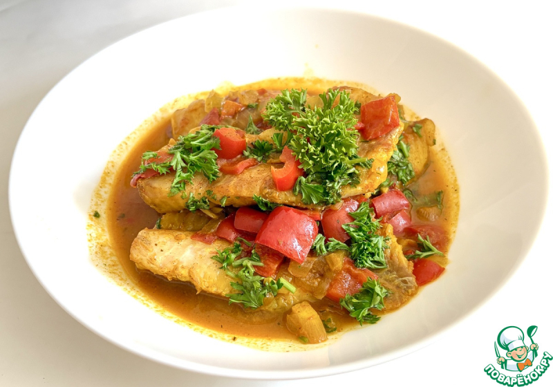 Карри с рыбой и овощами