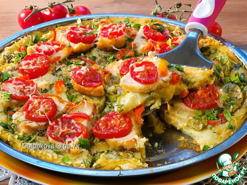Картофельная пицца с начинкой