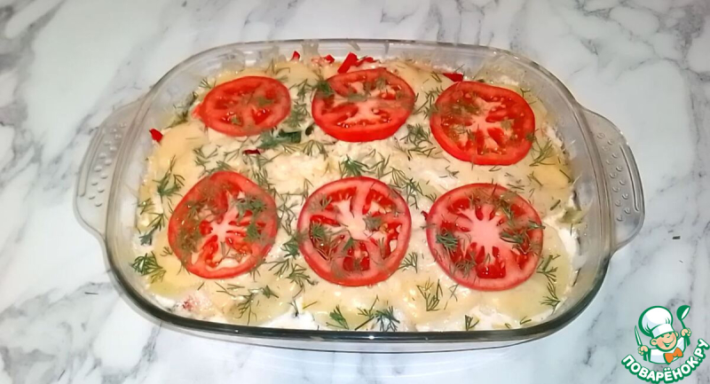 Картофельная запеканка с фаршем и овощами