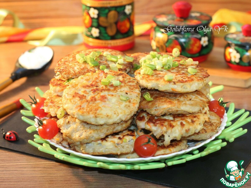 Картофельные лепешки с мясным припеком