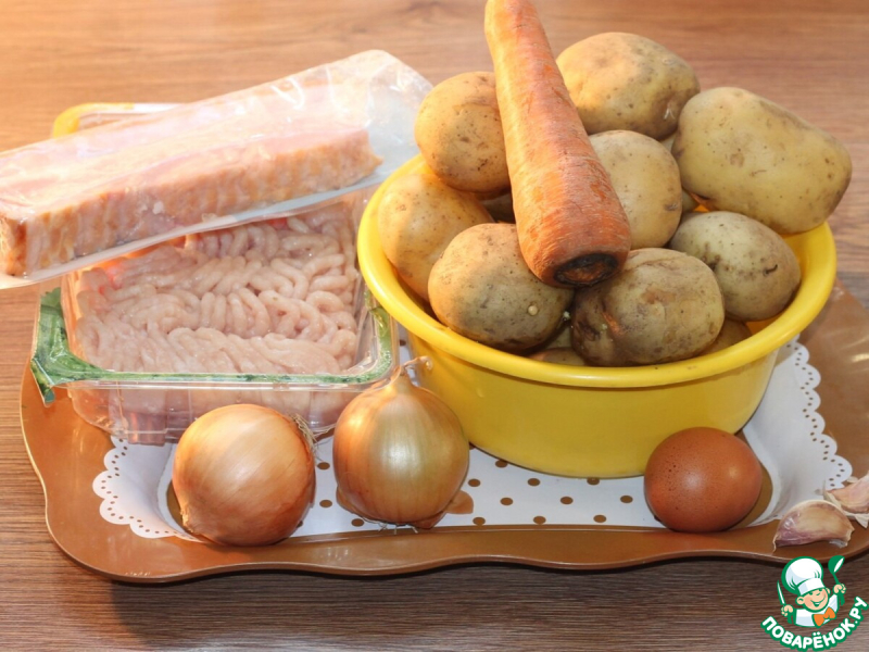 Картофельные лепешки с мясным припеком