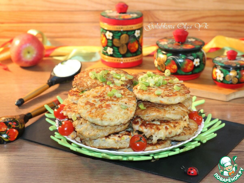 Картофельные лепешки с мясным припеком