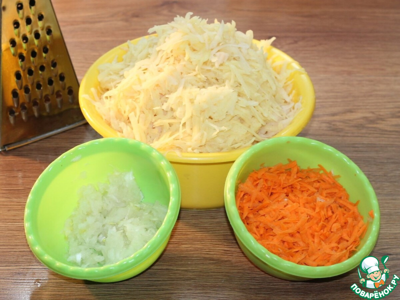 Картофельные лепешки с мясным припеком
