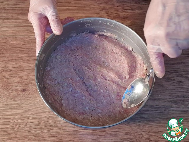 Котлетный фарш в картофельной чешуе