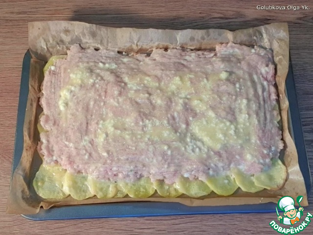 Котлетный фарш в картофельной чешуе