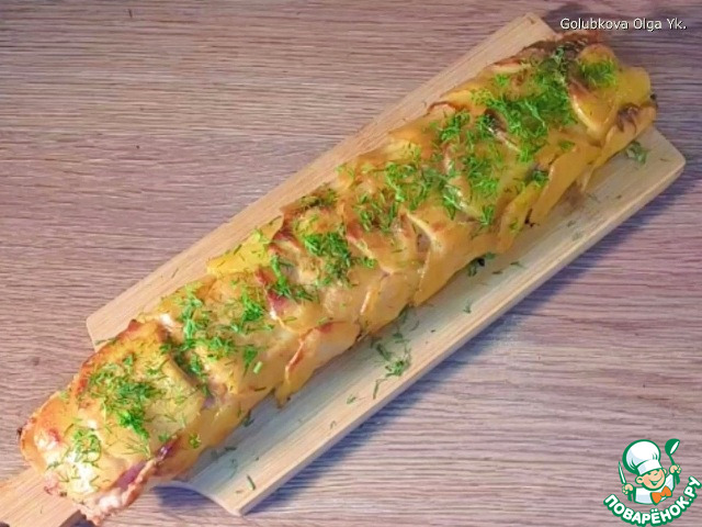 Котлетный фарш в картофельной чешуе