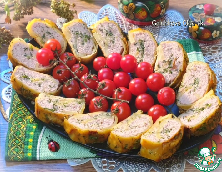 Котлетный фарш в картофельной чешуе