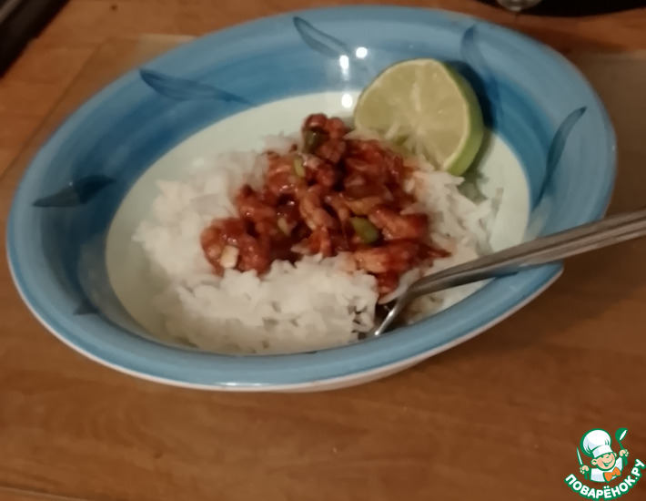 Креветки с зелёным луком "Ода Ямайке"