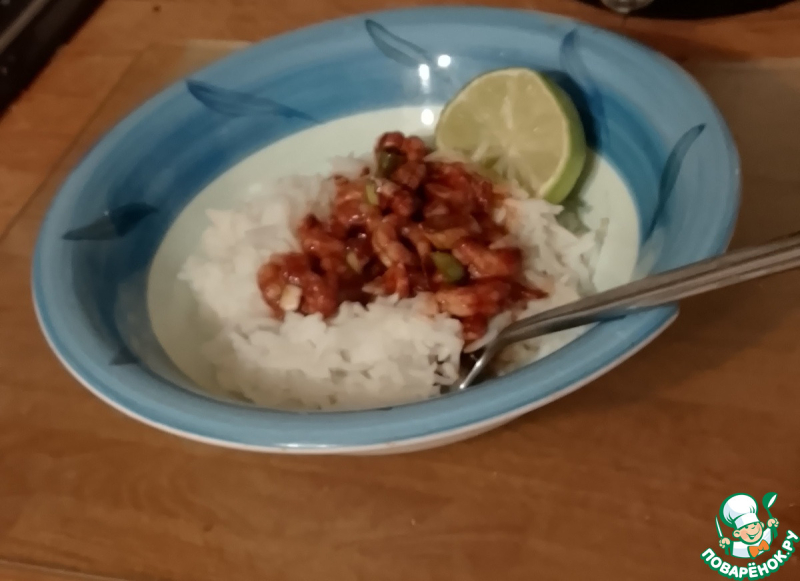 Креветки с зелёным луком "Ода Ямайке"