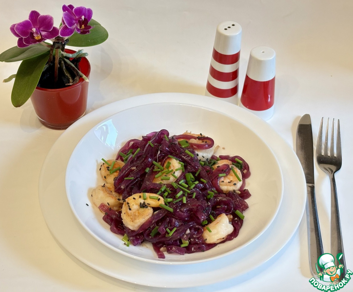 Креветки со стеклянной лапшой по-азиатски