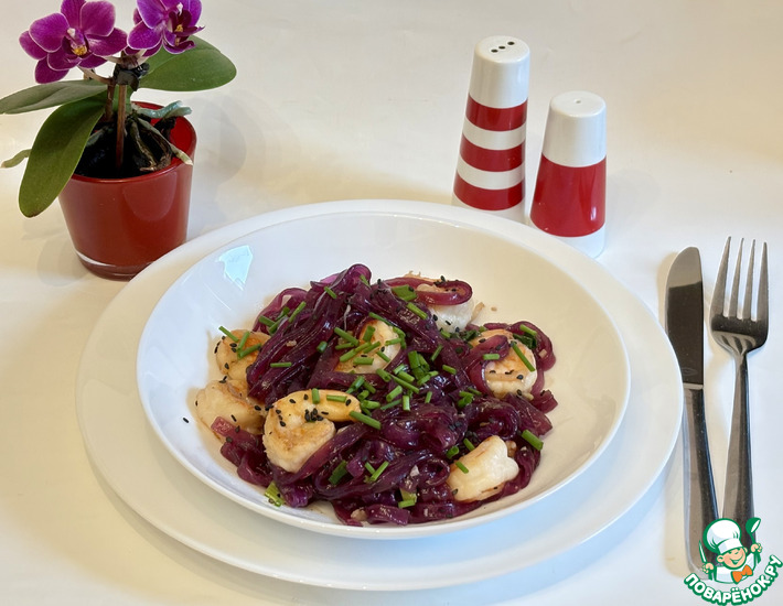 Креветки со стеклянной лапшой по-азиатски