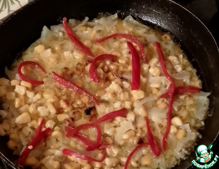 Кукуруза в соусе из маринованных перцев