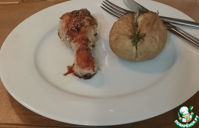Курица с имбирём, орегано и медом