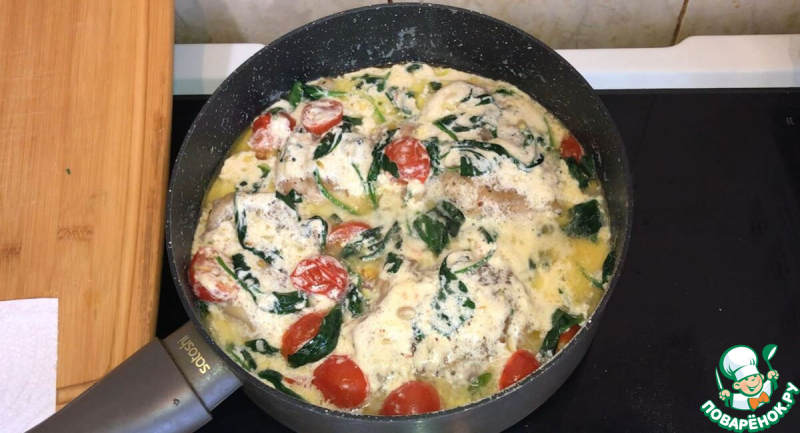 Курица в сливочном соусе по-тоскански