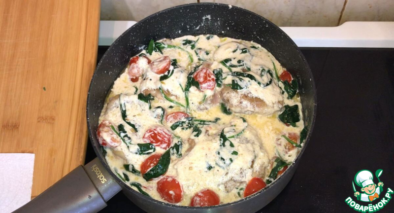 Курица в сливочном соусе по-тоскански