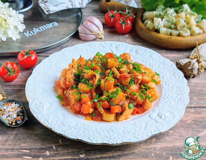 Куриное филе с пельменными рулетиками