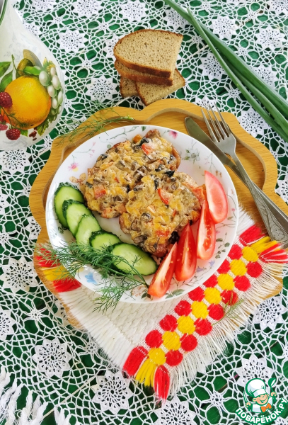 Куриные бедра под сырно-грибным одеялом