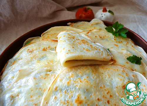 Ленивые гёзлеме с творогом, сыром, зеленью