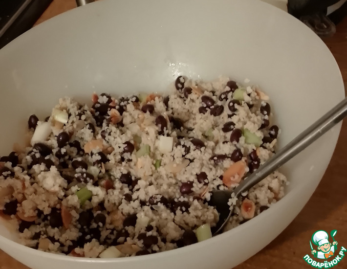 Лимон, фасоль и жаренный миндаль