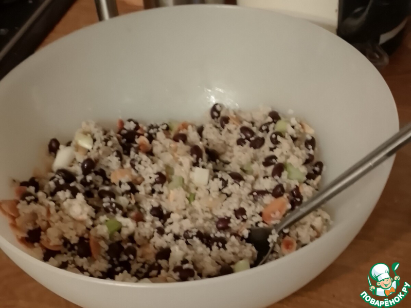 Лимон, фасоль и жаренный миндаль