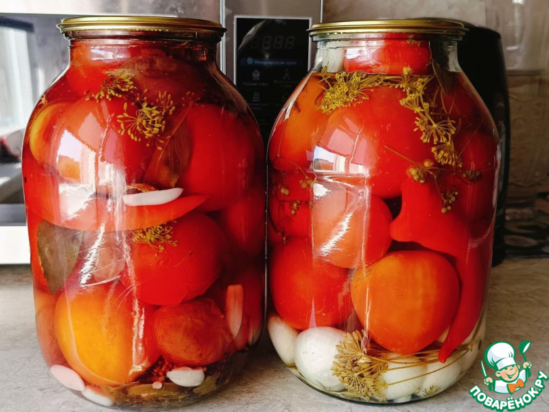 Маринованные помидоры со сливами