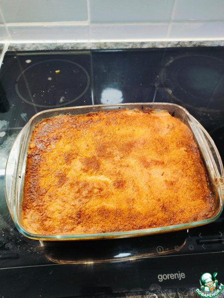 Насыпной пирог с грушами и яблоками