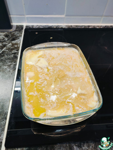 Насыпной пирог с грушами и яблоками