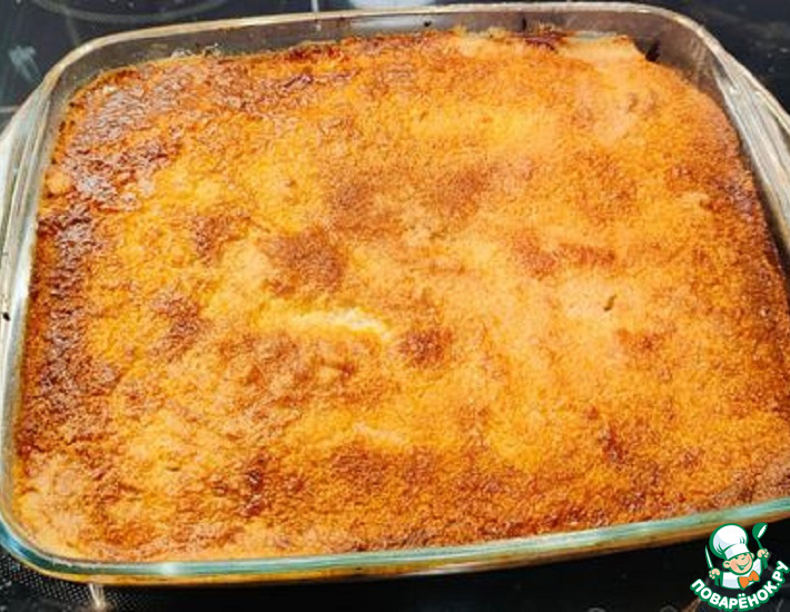 Насыпной пирог с грушами и яблоками