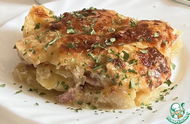 Немецкая картофельная запеканка с беконом