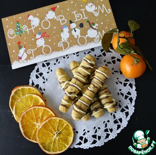 Новогодние палочки с мандаринами и миндалём
