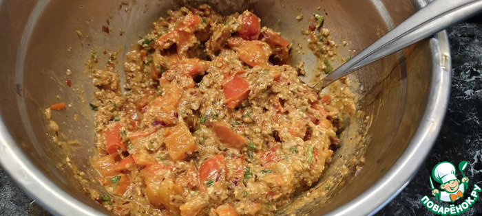 Острая закуска с печёным болгарским перцем