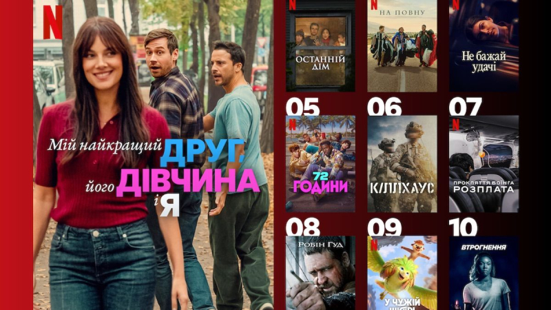 От новых комедий до жутких триллеров: самые популярные фильмы Netflix в Украине прямо сейчас