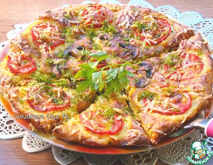 Овощная пицца из моркови и кабачка