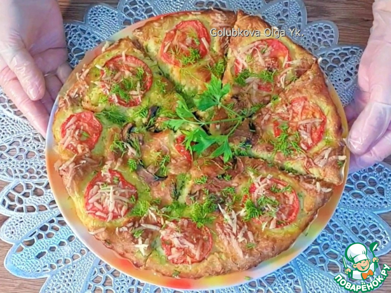 Овощная пицца из моркови и кабачка