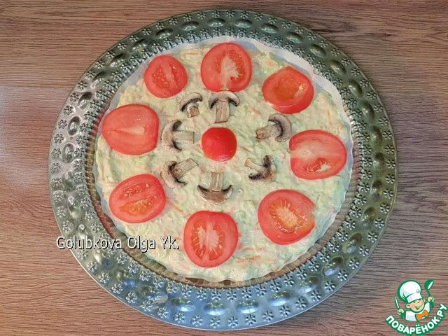 Овощная пицца из моркови и кабачка