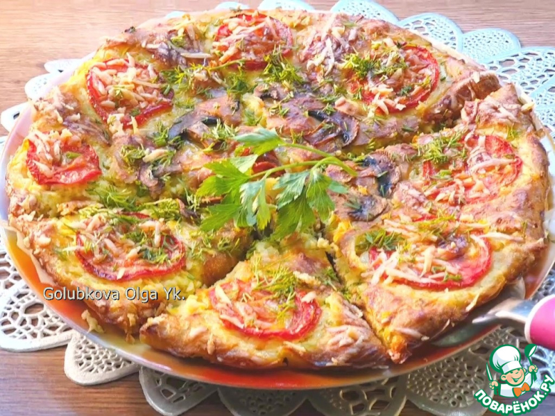 Овощная пицца из моркови и кабачка