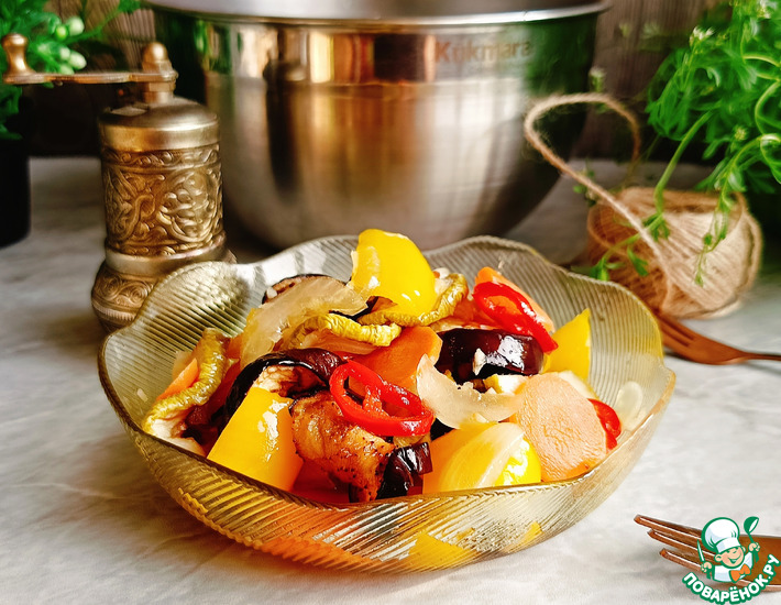 Овощная закуска с баклажанами и кабачками