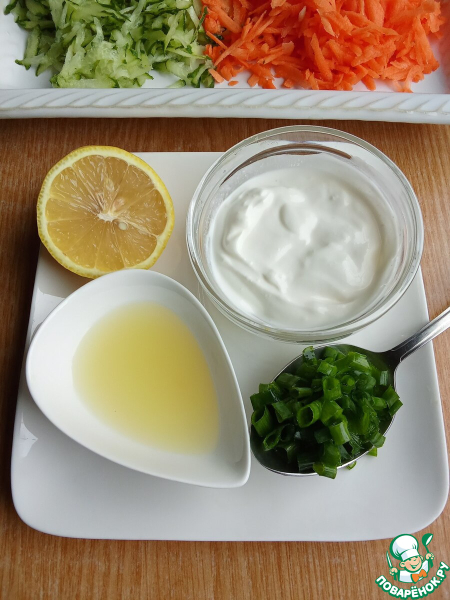 Овощной салат с зелёным горошком