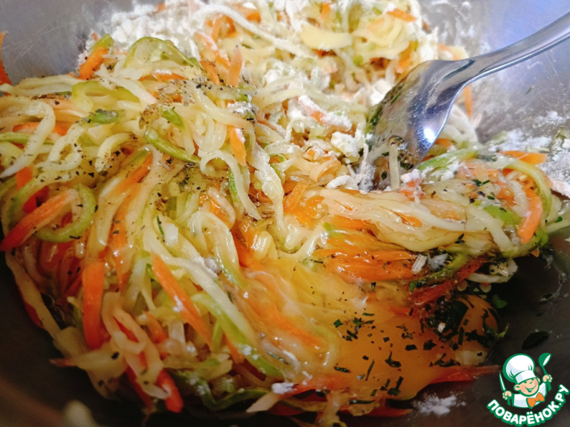 Овощные гнёзда с сыром