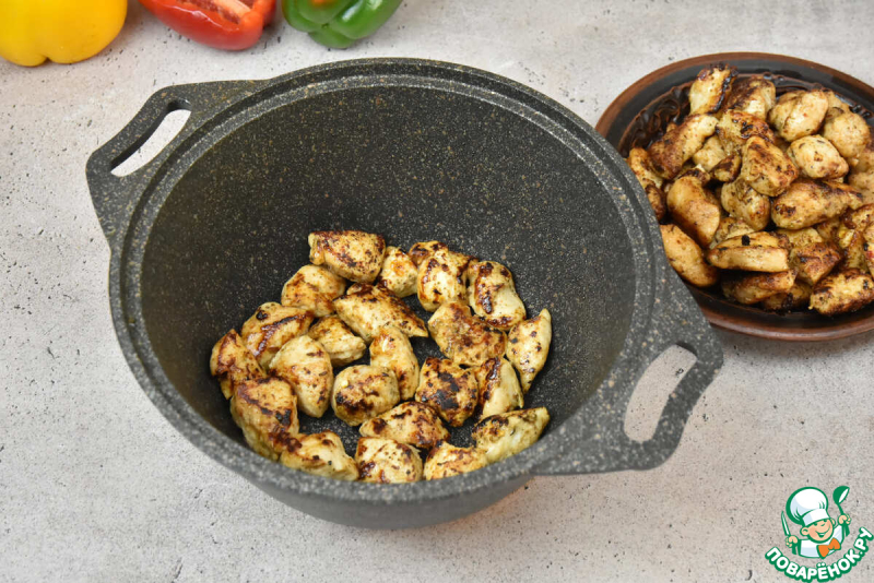 Паста с курицей фахита