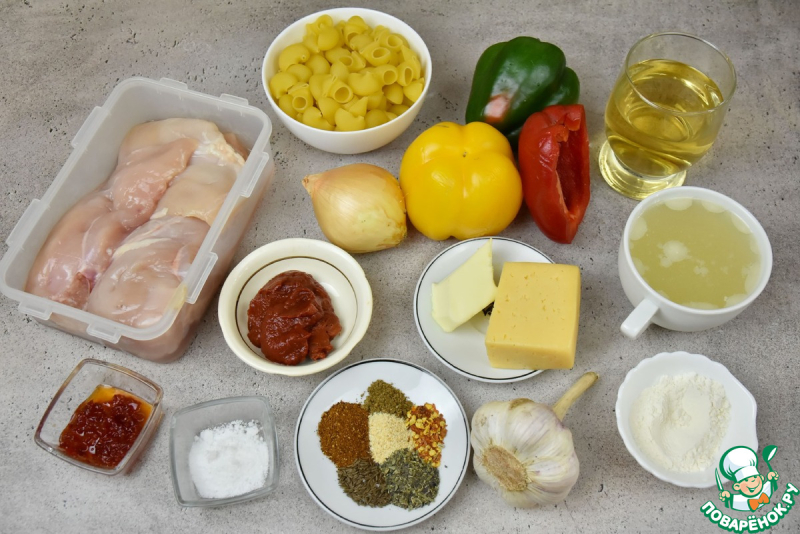 Паста с курицей фахита