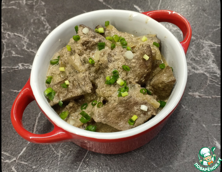 Печень в сливках