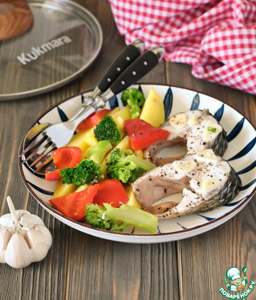 Пеленгас, тушеный с картошкой и овощами